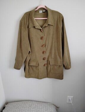 Giorgio Fiorlini Olive Green Suede-Look Button Front Jacket